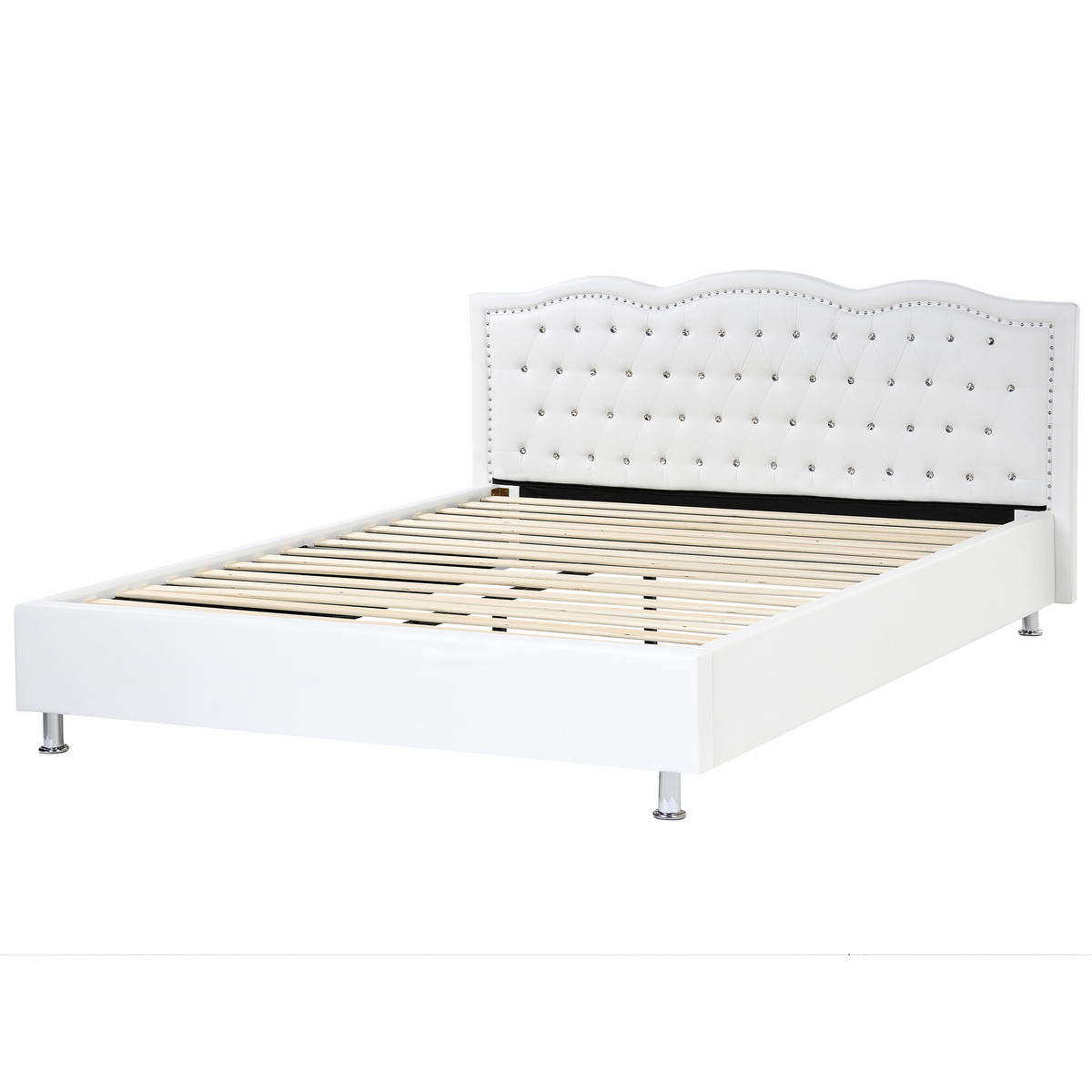 BETT 180/200cm Weiß Metz - Weiß, Textil (180/200cm) - Beliani