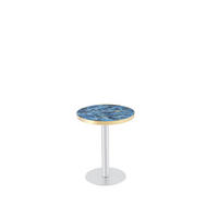 BEISTELLTISCH Rund 60 cm mit Marmor-Optik DE-40042 Blau - Blau, Metall (60/60/74cm) - ComfortXL