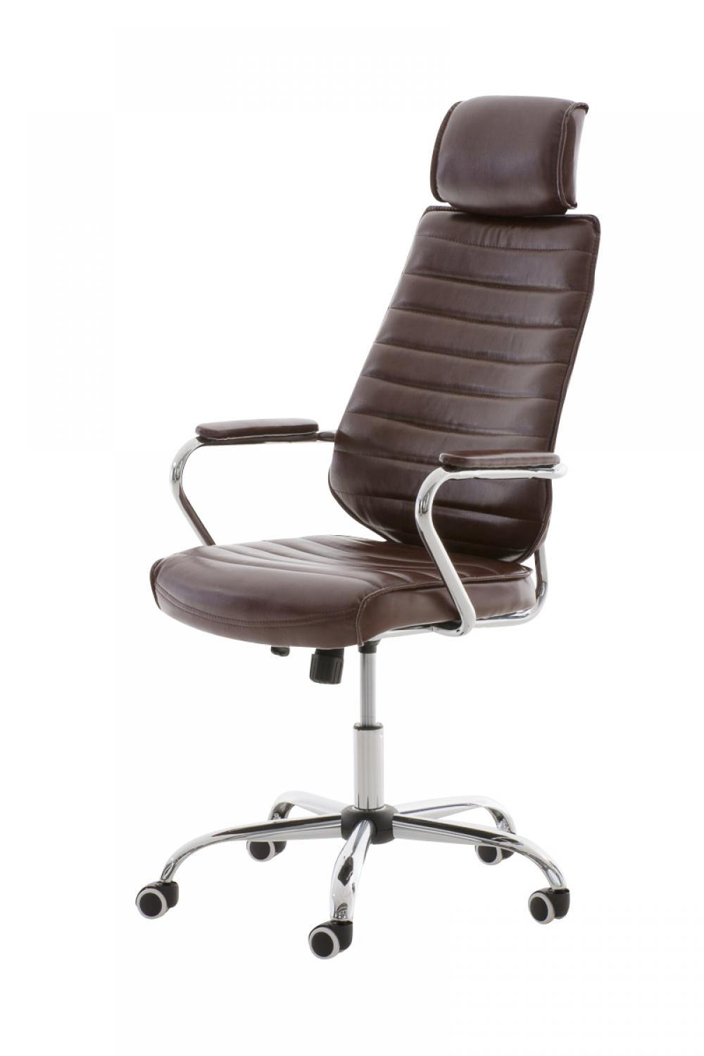 CHEFSESSEL Lederlook bordeauxrot - Chromfarben/Bordeaux, Textil/Metall (60/117/67cm) - CLP