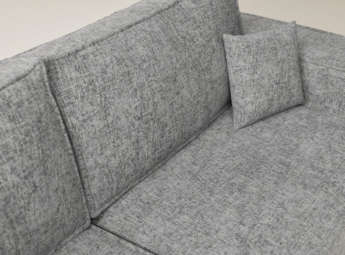 ECKSOFA MIT SCHLAFFUNKTION Tonga Grau Chenille-Stoff - Schwarz/Grau, Holz/Holzwerkstoff (105/253cm) - Maison de Reve