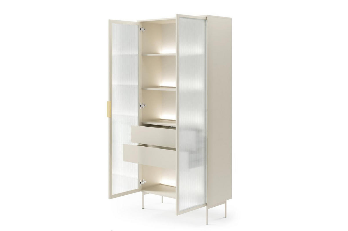 VITRINE Ilumi Kaschmir, mit LED - Kaschmir, Holzwerkstoff (92/195/39cm) - Bettso