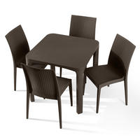GARTENMÖBEL-SET LEOPSI, ETULI 5-tlg, Braun - Braun, Kunststoff - KONSIMO®