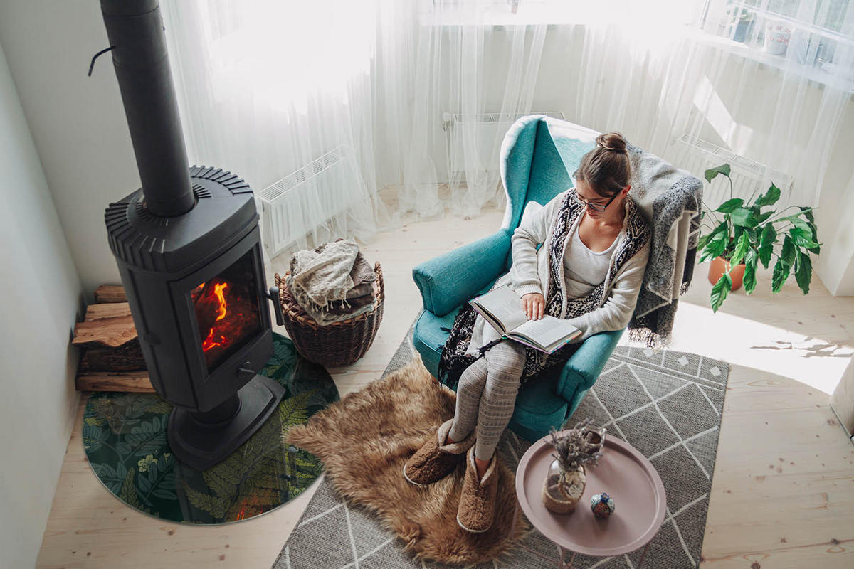 GLASPLATTE für Kamin Ø 70 cm Grün - Grün, Glas (70/70/0.4cm) - ArtPrintCave