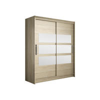 SCHWEBETÜRENSCHRANK Westa VII - Silberfarben/Sonoma Eiche, Holzwerkstoff/Metall (150/200/58cm) - MIRJAN24