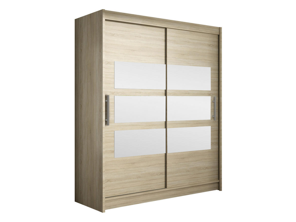 SCHWEBETÜRENSCHRANK Westa VII - Silberfarben/Sonoma Eiche, Holzwerkstoff/Metall (150/200/58cm) - MIRJAN24