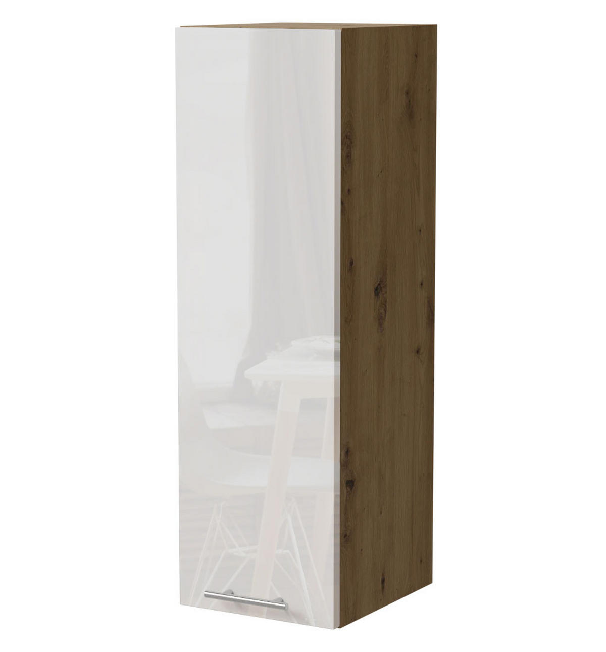KÜCHENHÄNGESCHRANK W4/30 Essen Weiß Hochglanz / Eiche Artisan Matt 30 / 32,5 / 96cm - Weiß Hochglanz/Eiche Artisan, Holz/Holzwerkstoff (30/96/32.5cm) - Feldmann-Wohnen