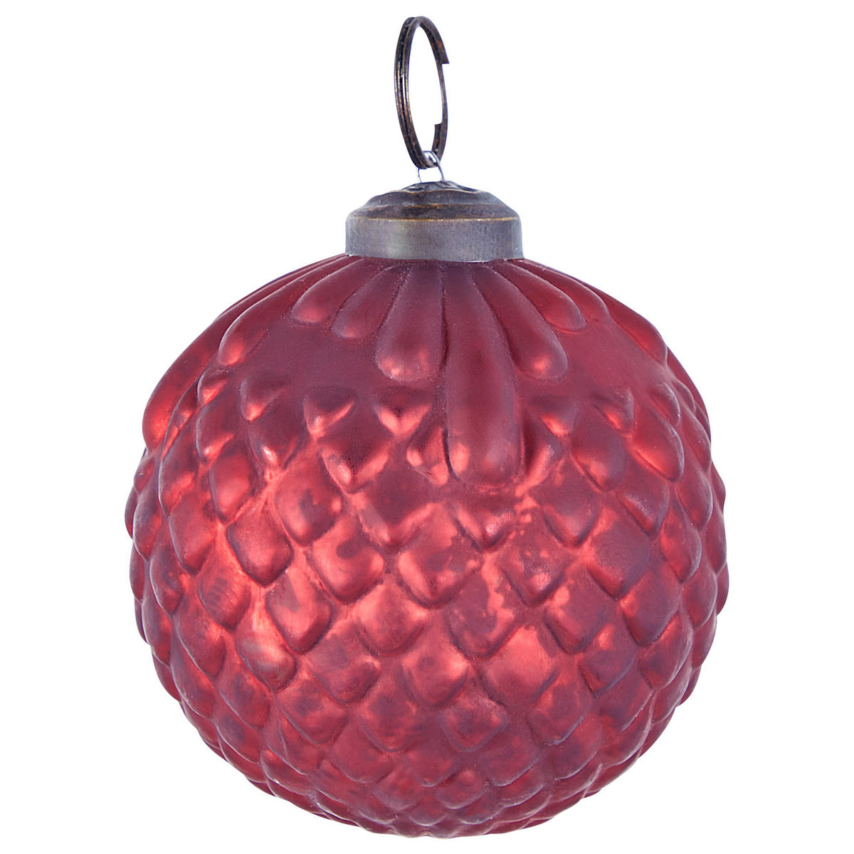 WEIHNACHTSKUGEL 6er Set Glas Rot Argentin - Rot, Glas (10/14/10cm) - Beliani