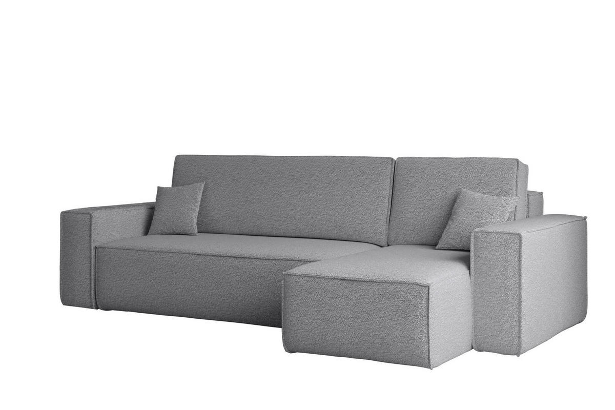 ECKSOFA Mit Schlaffunktion Und Bettkasten L-Form BEST Stoff Abriamo Grau Rechts - Grau, Holz/Textil (244/142cm) - Kaiser Möbel