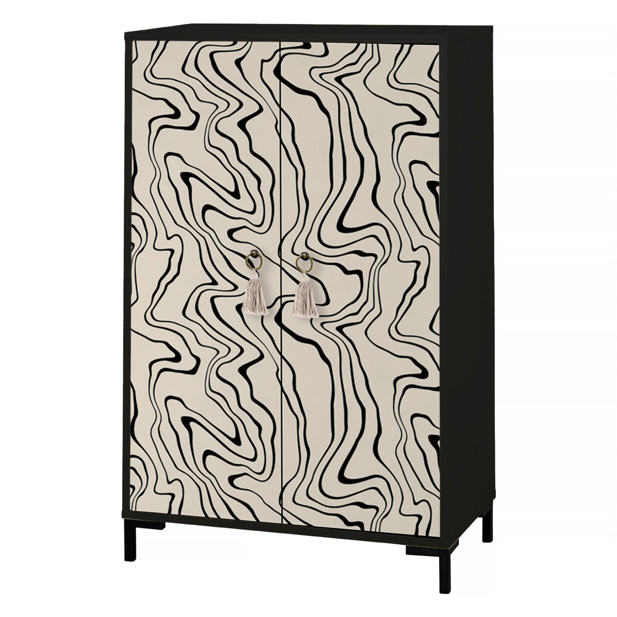 SIDEBOARD aus MDF mit 2 dekorativen Türen WALTER - Taupe, Holzwerkstoff (45/123/75cm) - RNT By Really Nice Things