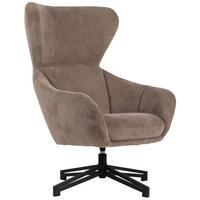 OHRENSESSEL Marconia braun drehbar - Schwarz/Braun, Textil/Metall (75/109/80cm) - Mr. Deko