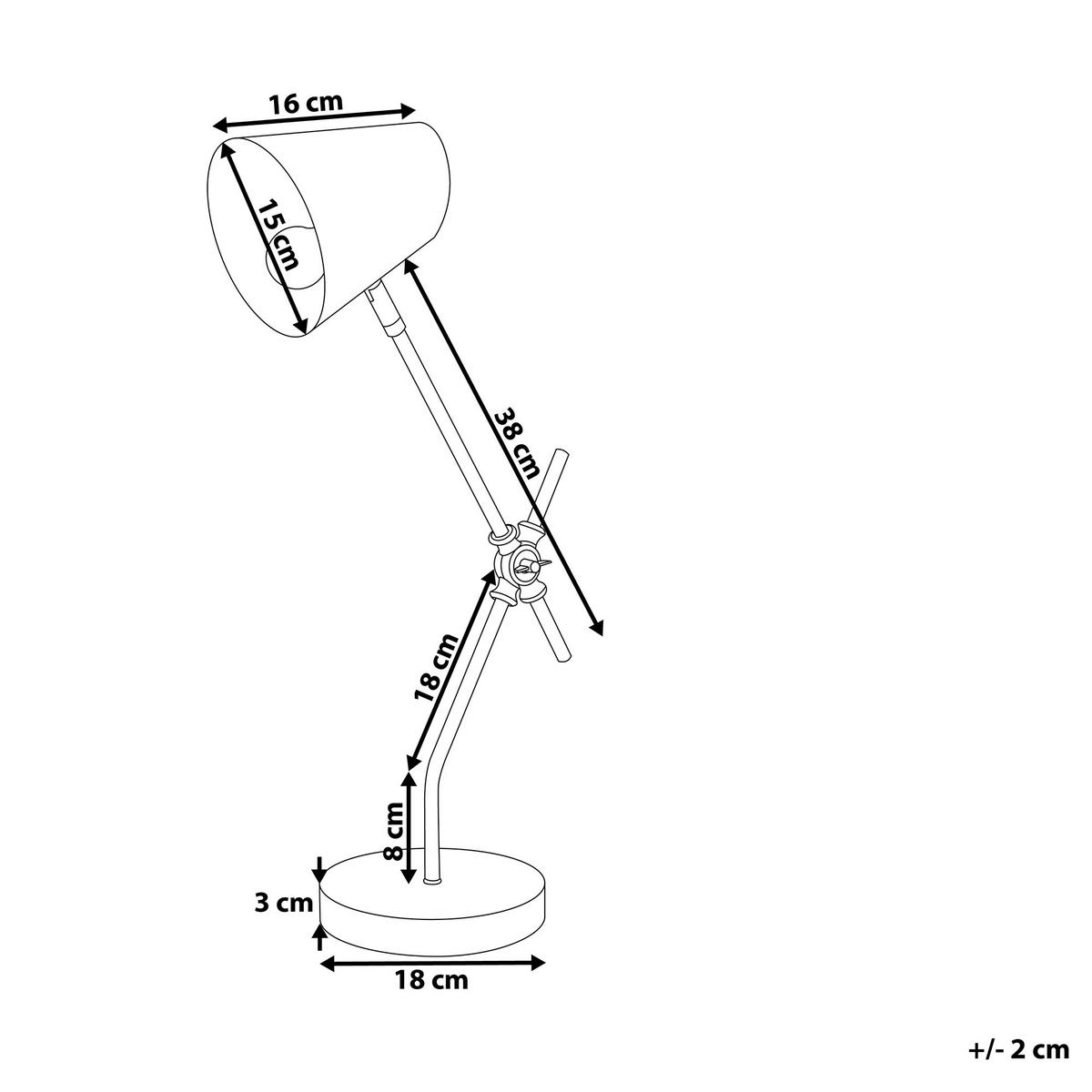SCHREIBTISCHLAMPE Horton 16/15/56 cm - Schwarz, Metall (16/15/56cm) - Beliani