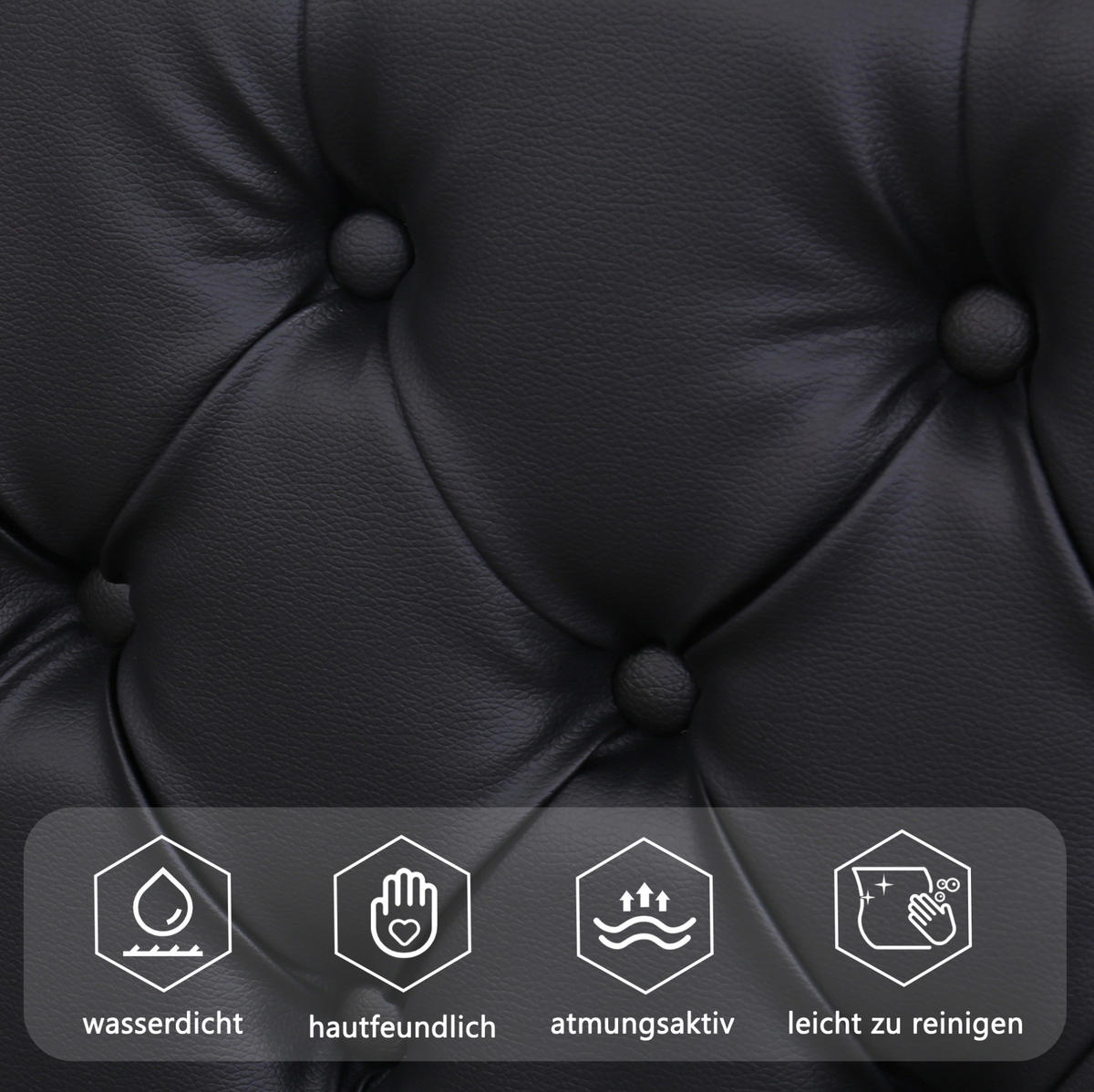 POLSTERBETT 180/200 cm schwarz aus PU mit Bettkasten und LED-Beleuchtung - Schwarz, Kunststoff (180/200cm) - OKMYHOME