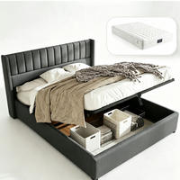 POLSTERBETT 160/200 cm in Grau Leinen mit Bettkasten, Lattenrost und Matratze - Grau, Holzwerkstoff/Textil (160/200cm) - CHICFURN