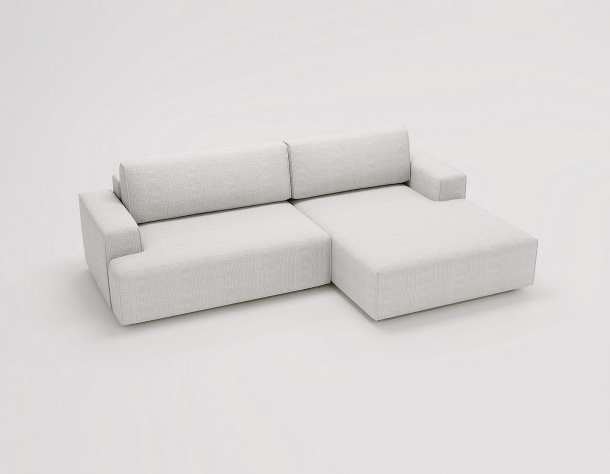 ECKSOFA L-Form 270 cm Boston mit Bettkasten, Schlaffunktion, Rechts, Creme - Creme, Holz (270/165cm) - Emporius