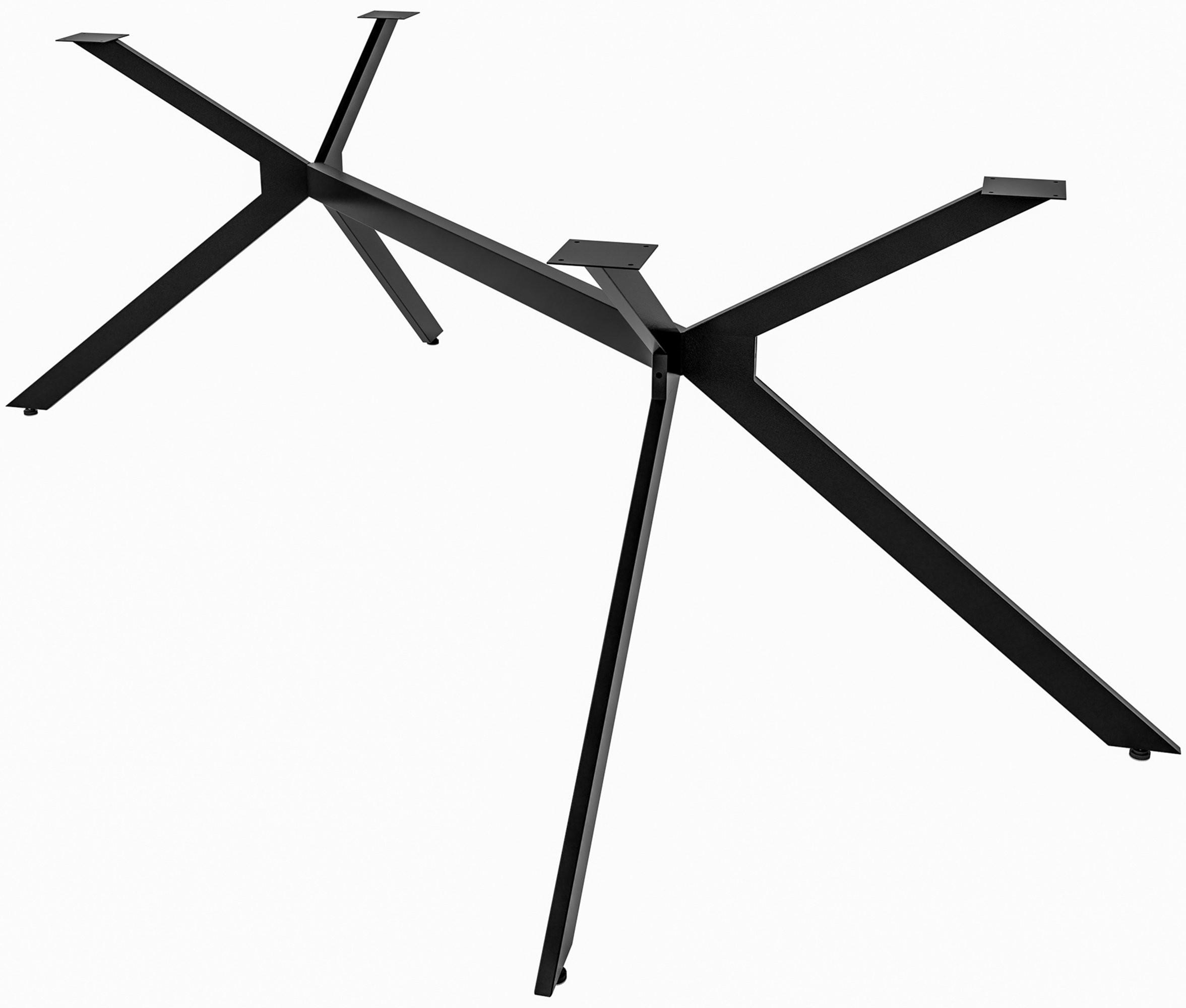 TISCHBEIN eckig 195/133/72 cm Metall schwarz - Schwarz, Metall (195/72/133cm) - CLP