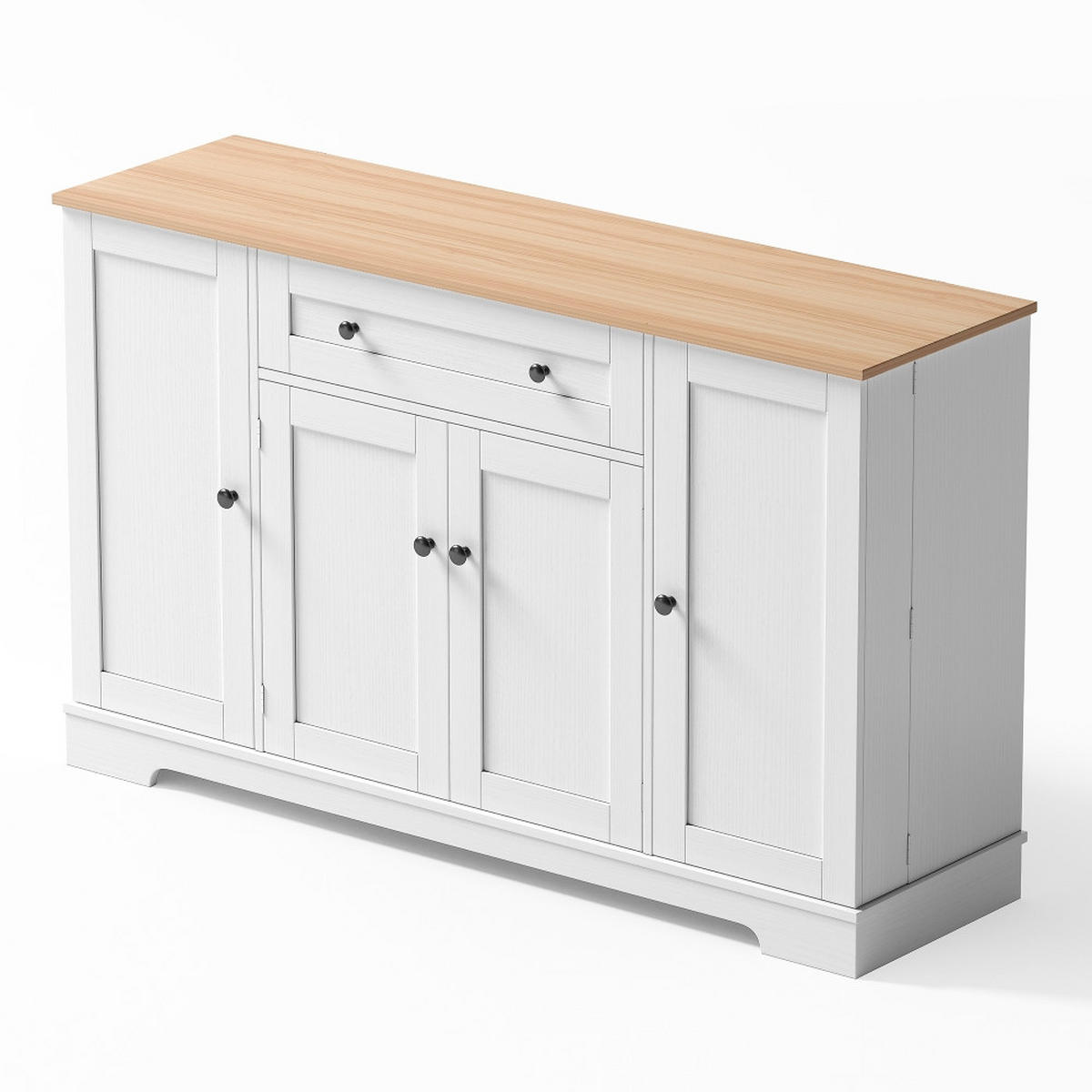 KÜCHENINSEL KÜCHENBUFFET mit Schublade und Regaltüren, Modernes Design, 138 cm breit - Naturfarben, Kunststoff (40/90/138cm) - Rolipo