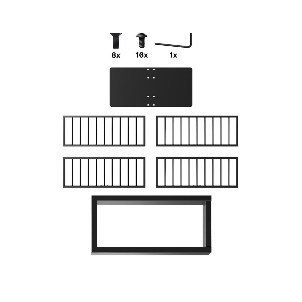 WEINREGAL Corse Metall,Schwarz, Für 40 Weinflaschen 80/80/30cm - Schwarz, Metall (30/80/80cm) - Metalo Pro