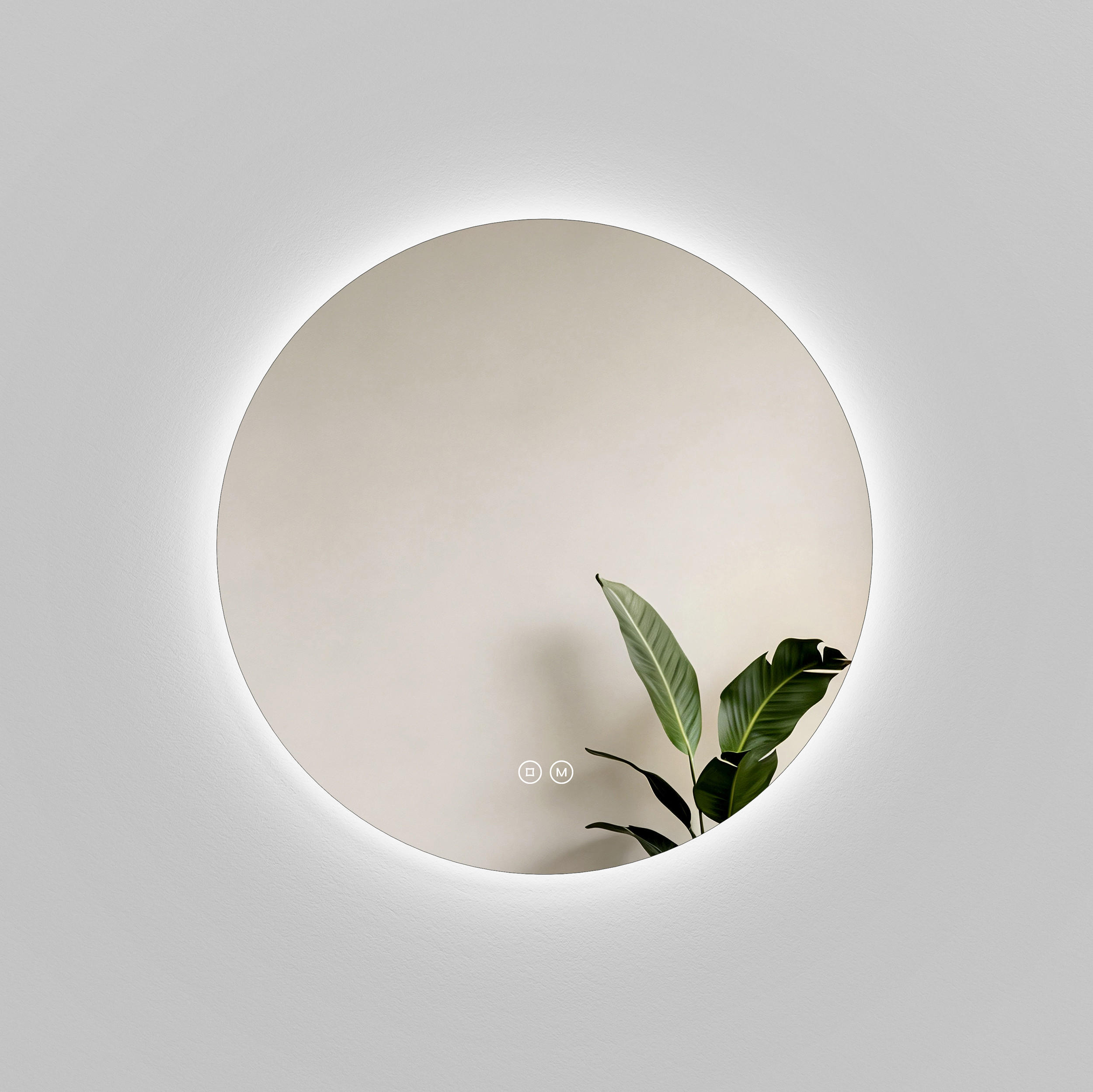 BADSPIEGEL rund mit Beleuchtung rahmenlos Ø60 cm - Weiß, Glas (60/3/60cm) - EMKE