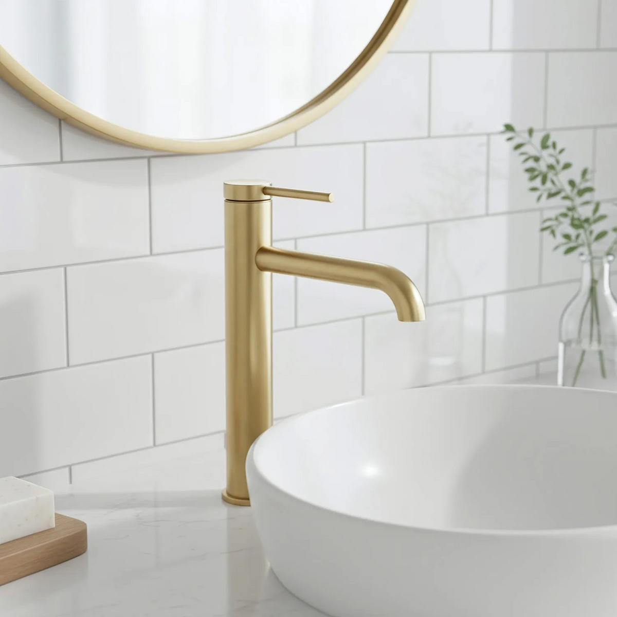 WASCHBECKENARMATUR Rea Spot Brush Gold High - Goldfarben, Metall (12.5/28/10.5cm) - REA