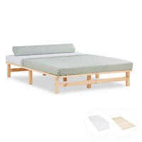 HOLZBETT mit Matratze 140/200 cm natur - Braun, Holz (140/200cm) - Homestyle4u