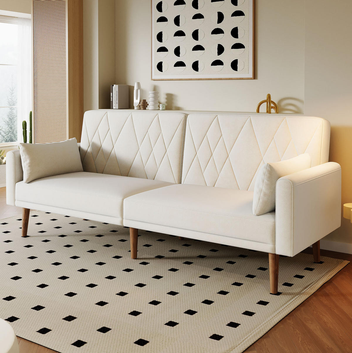SCHLAFSOFA 180/75/82 cm in Beige – mit verstellbaren Rückenlehnen - Beige, Textil (82/75/180cm) - BEAOK