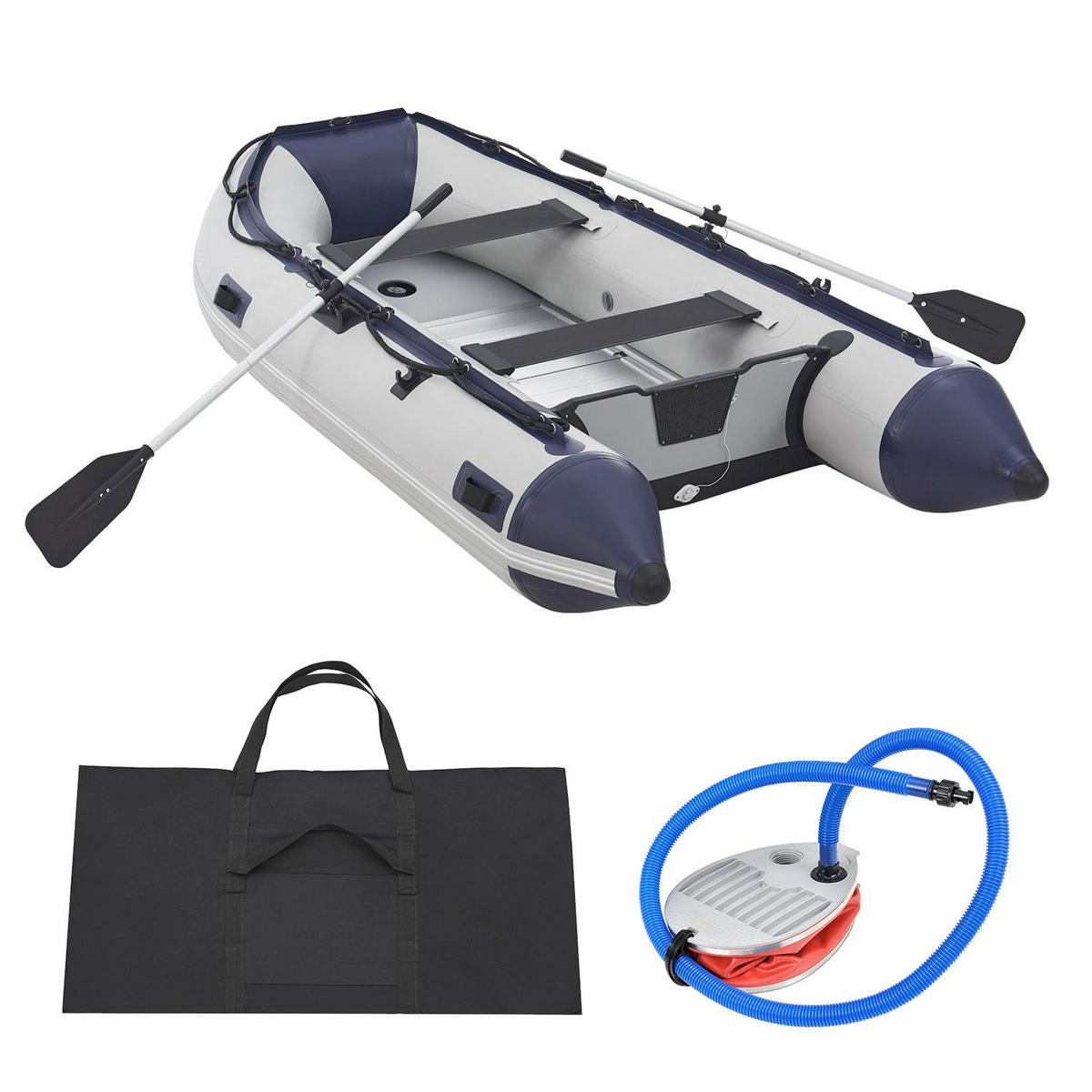 SCHLAUCHBOOT Paddelboot 3,20 m inkl. Tasche & Reparaturset - Grau, Kunststoff (320/155/70cm) - Artsport