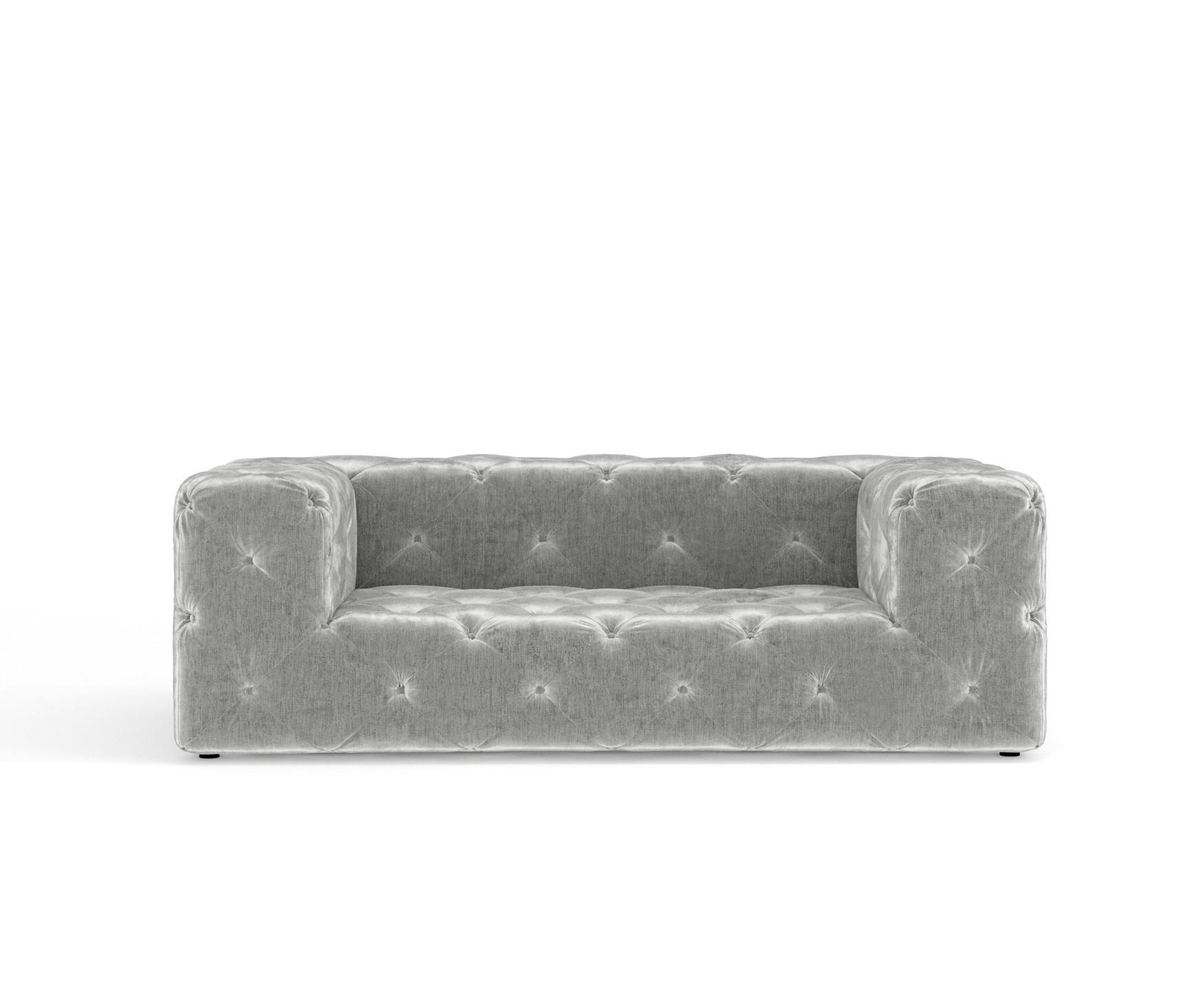 2-SITZER-SOFA Cosimo Hellgrau Chenille - Hellgrau/Schwarz, Holz/Holzwerkstoff (193/71/100cm) - Maison de Reve