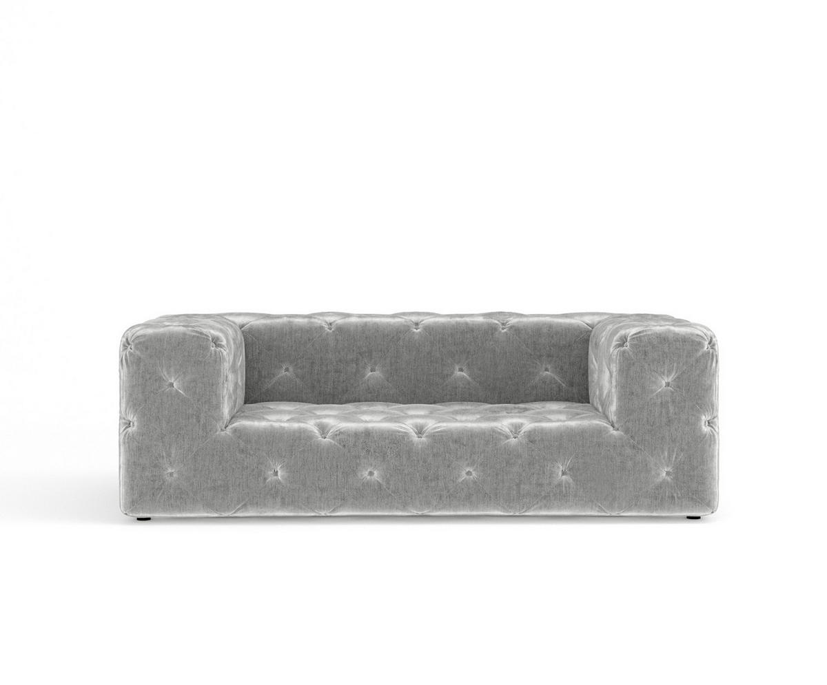 2-SITZER-SOFA Cosimo Hellgrau Chenille - Hellgrau/Schwarz, Holz/Holzwerkstoff (193/71/100cm) - Maison de Reve