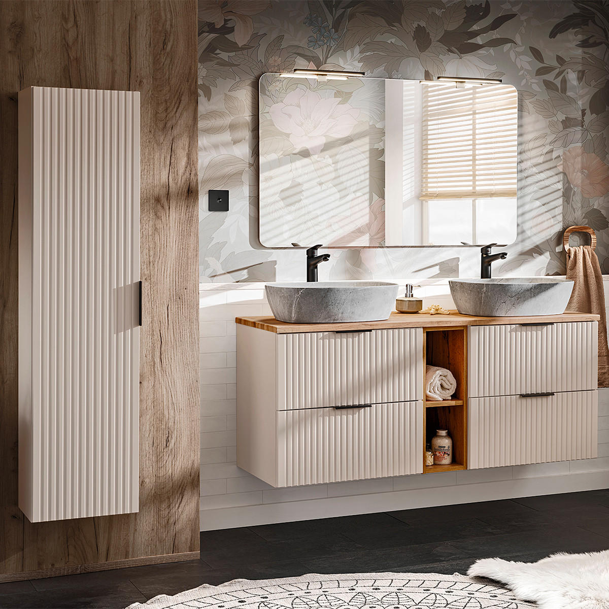 HÄNGESÄULE Adriel Beige - Beige, Holzwerkstoff (35/140/25cm) - Petits-meubles