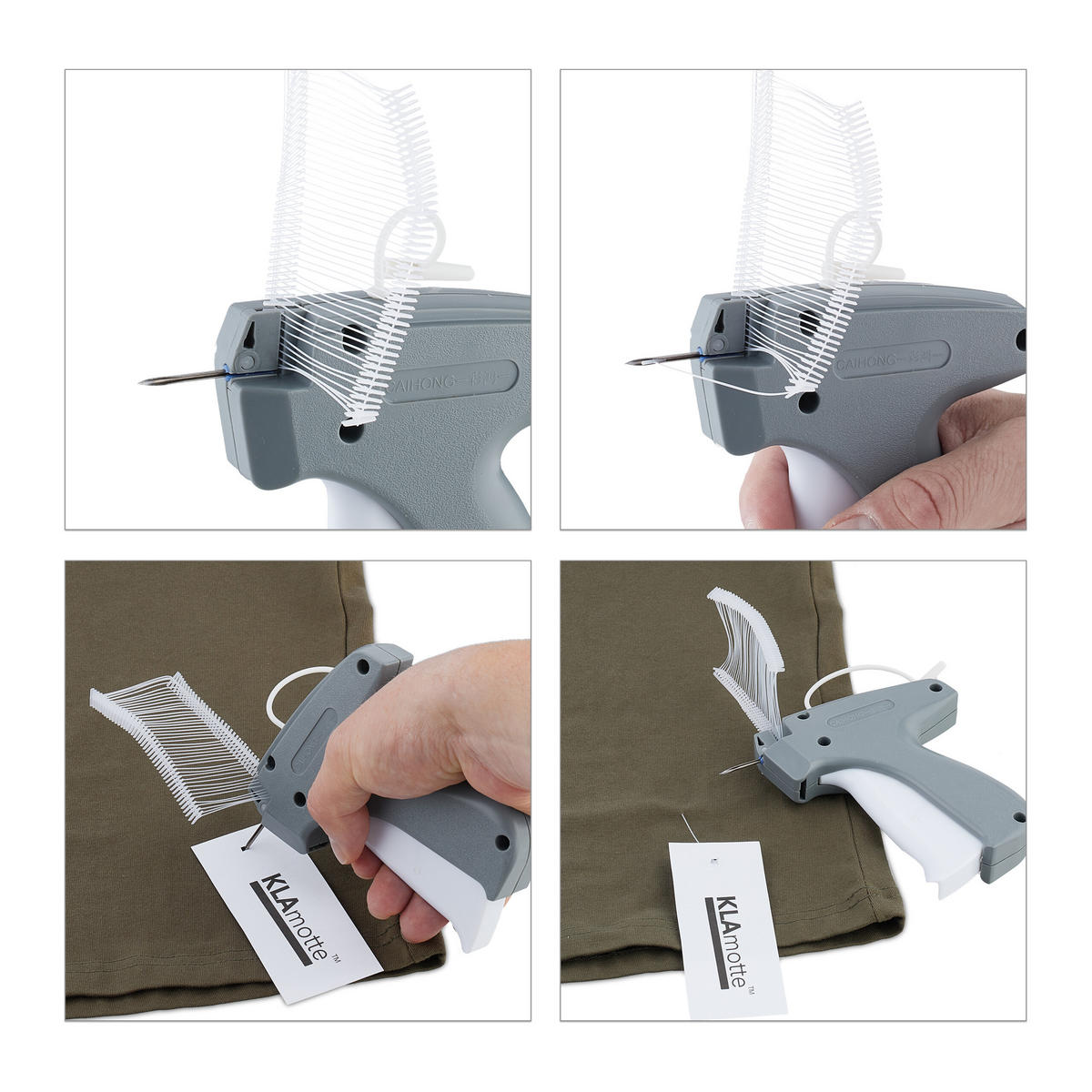 ETIKETTIERPISTOLE - Grau, Kunststoff (2.5/12.5/12.5cm) - Relaxdays