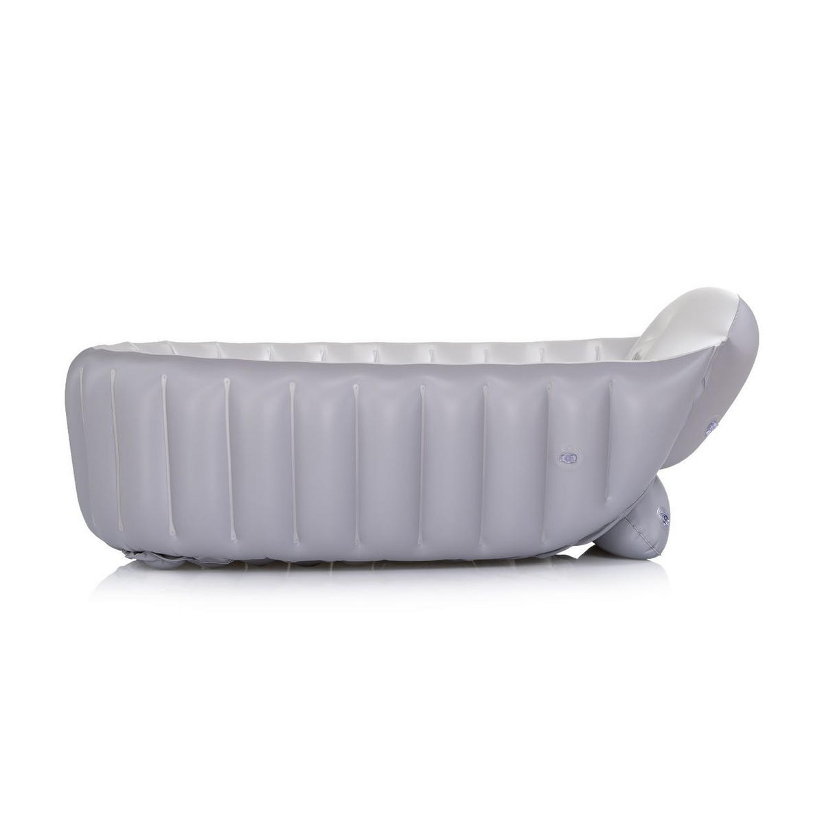 BABYBADEWANNE Baby Cloud grau aufblasbar, integrierter Sitz, inklusive Pumpe, platzsparend - Grau, Kunststoff (56/90cm) - Chipolino