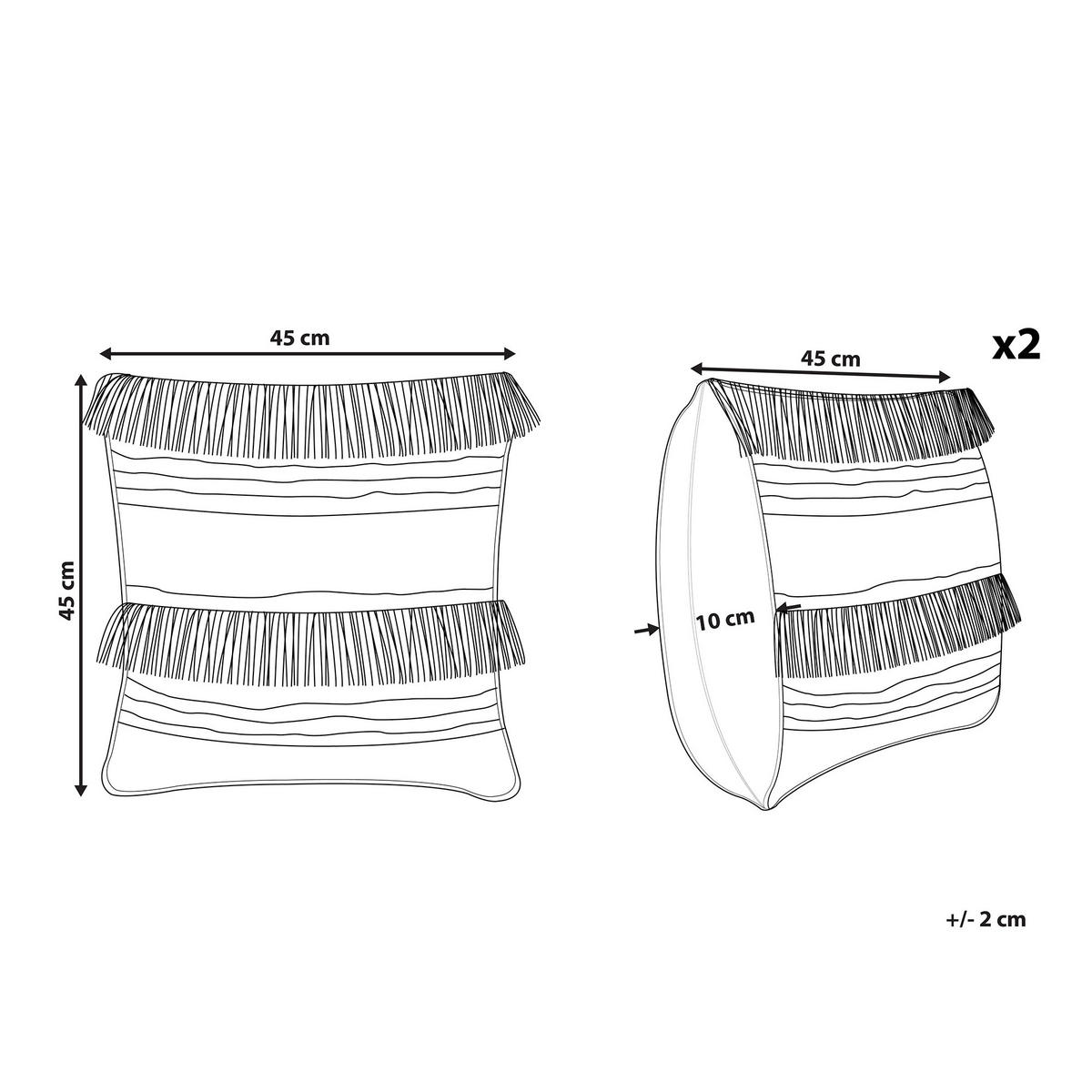 DEKOKISSEN 2er-Set Hellbeige 45/45 cm Villur - Beige, Naturmaterialien/Textil (45/45cm) - Beliani