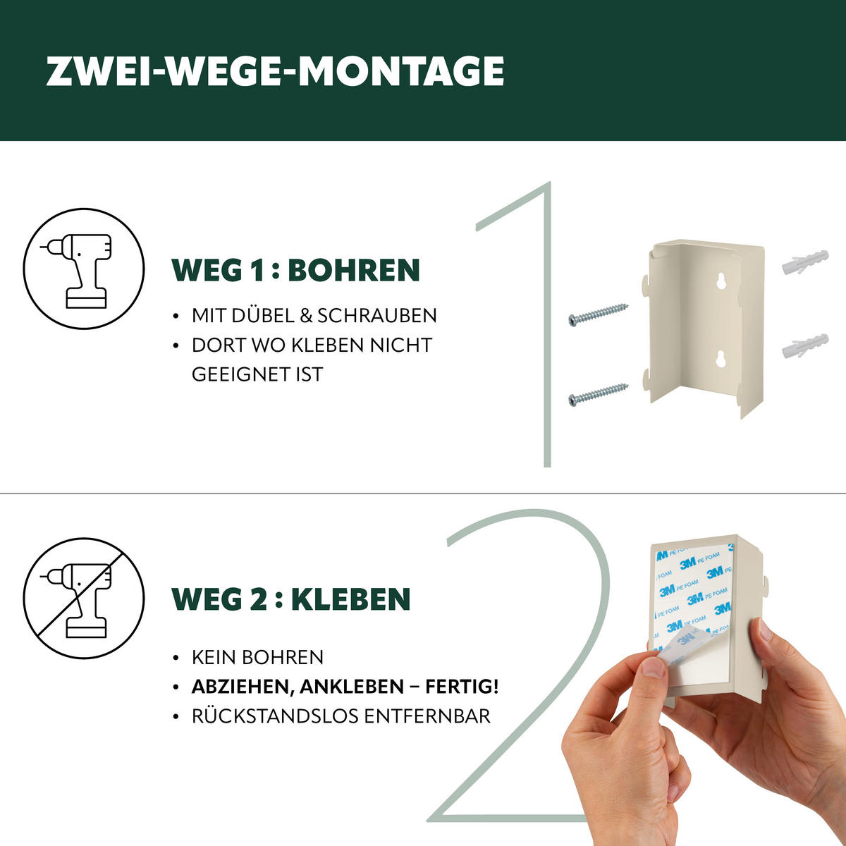 WAND-KOSMETIKEIMER 3 L, rund, beige - Beige, Metall (17/25/23cm) - bremermann