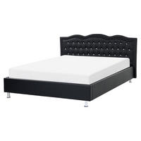 BETT 160/200cm Schwarz Metz - Schwarz, Kunststoff/Textil (160/200cm) - Beliani