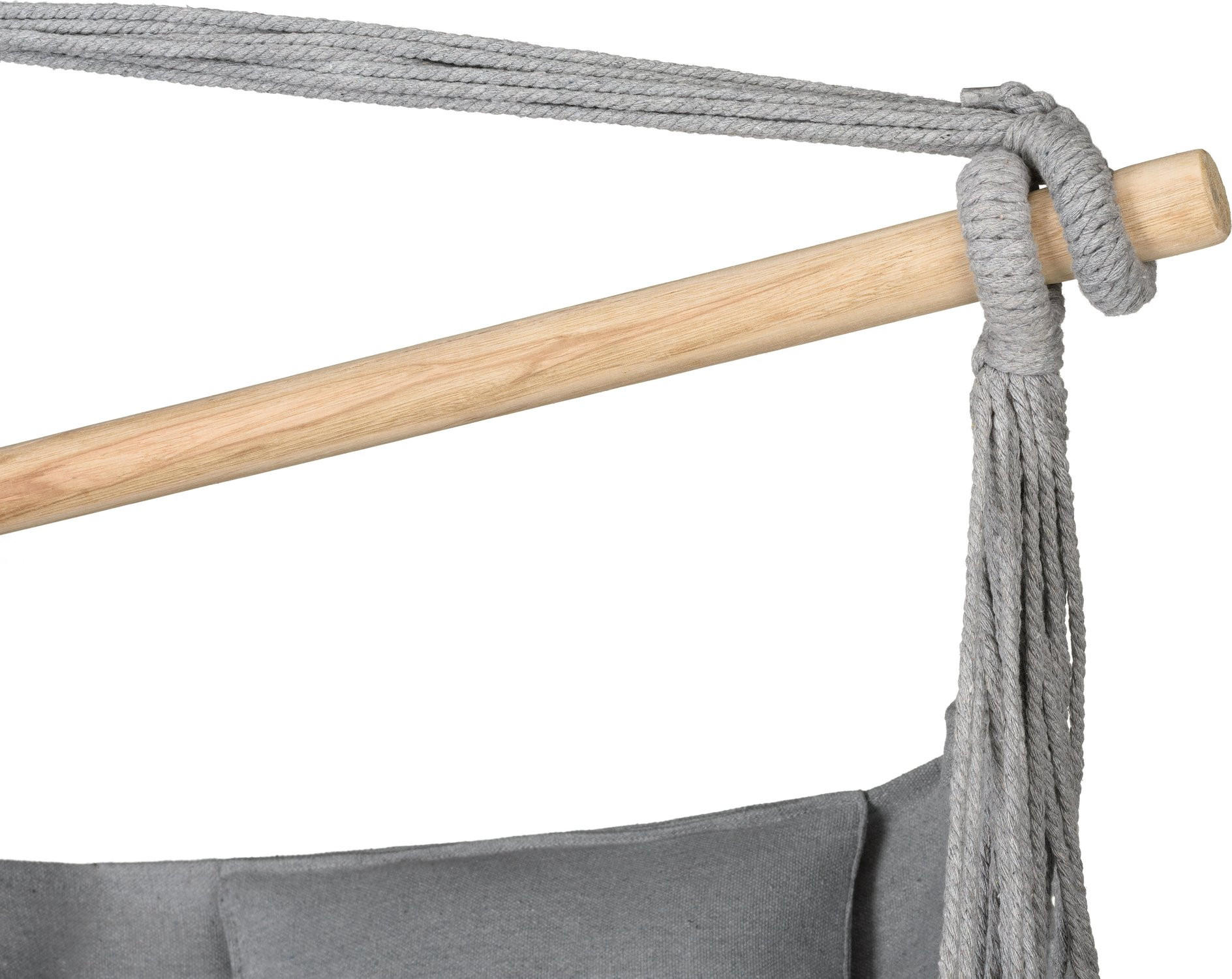 HÄNGESESSEL mit 3 Kissen 75/100/130 cm, bis 140 kg - Grau, Textil (100/130/75cm) - Outtec