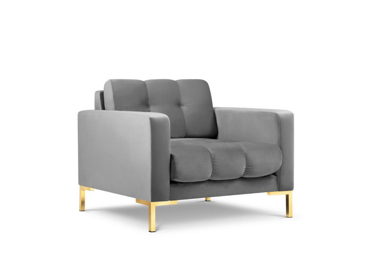 SESSEL Mamaia aus Samt hellgrau - Hellgrau, Textil (92/75/87cm) - Micadoni