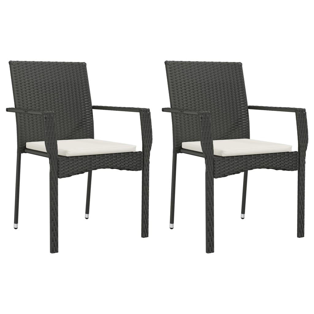 furnicato Gartenstühle Schwarz 59x88x53.5 cm