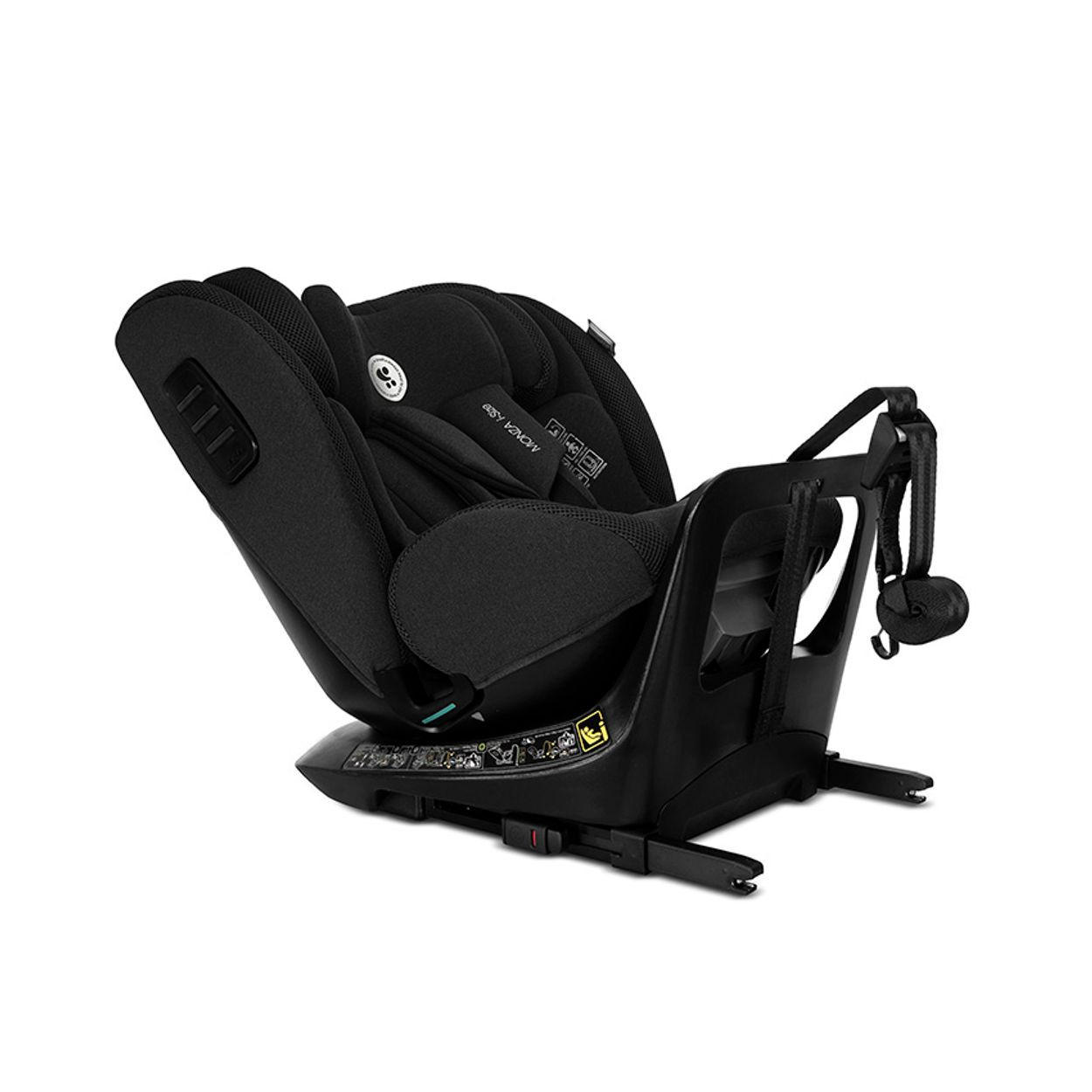 KINDERSITZ Monza i-Size schwarz (40-150cm) Isofix, Anti-Rebound-Bügel, drehbar - Schwarz, Textil (45/76/51cm) - Lorelli
