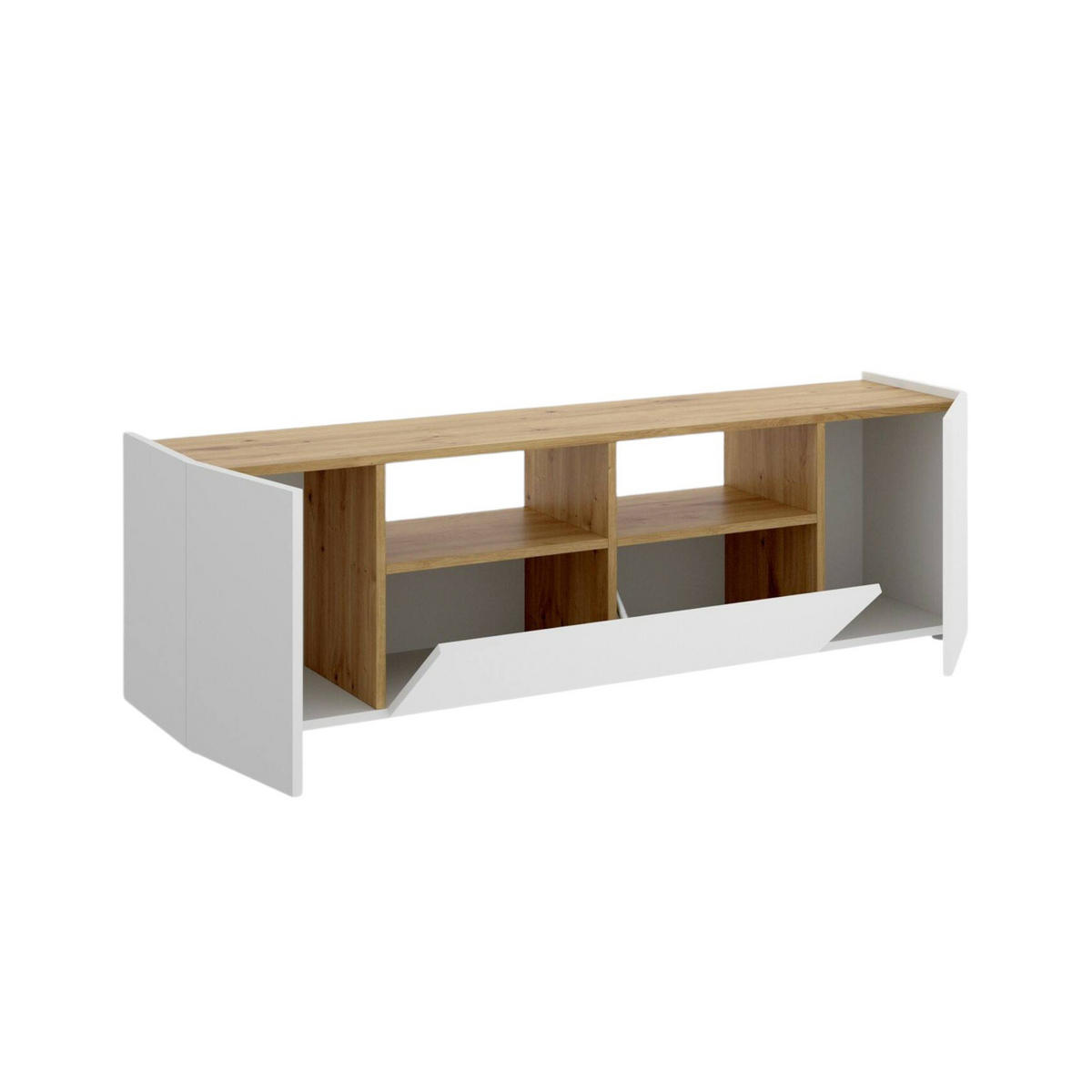 FERNSEHSCHRANK Weiß, Knoteneiche 34.7/141.7/43.8 cm - Weiß, Holzwerkstoff (141.7/43.8/34.7cm) - DMORA