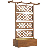 HOCHBEET mit Rankengitter aus Tannenholz Orange - Orange, Holz (55/183/160cm) - Outsunny