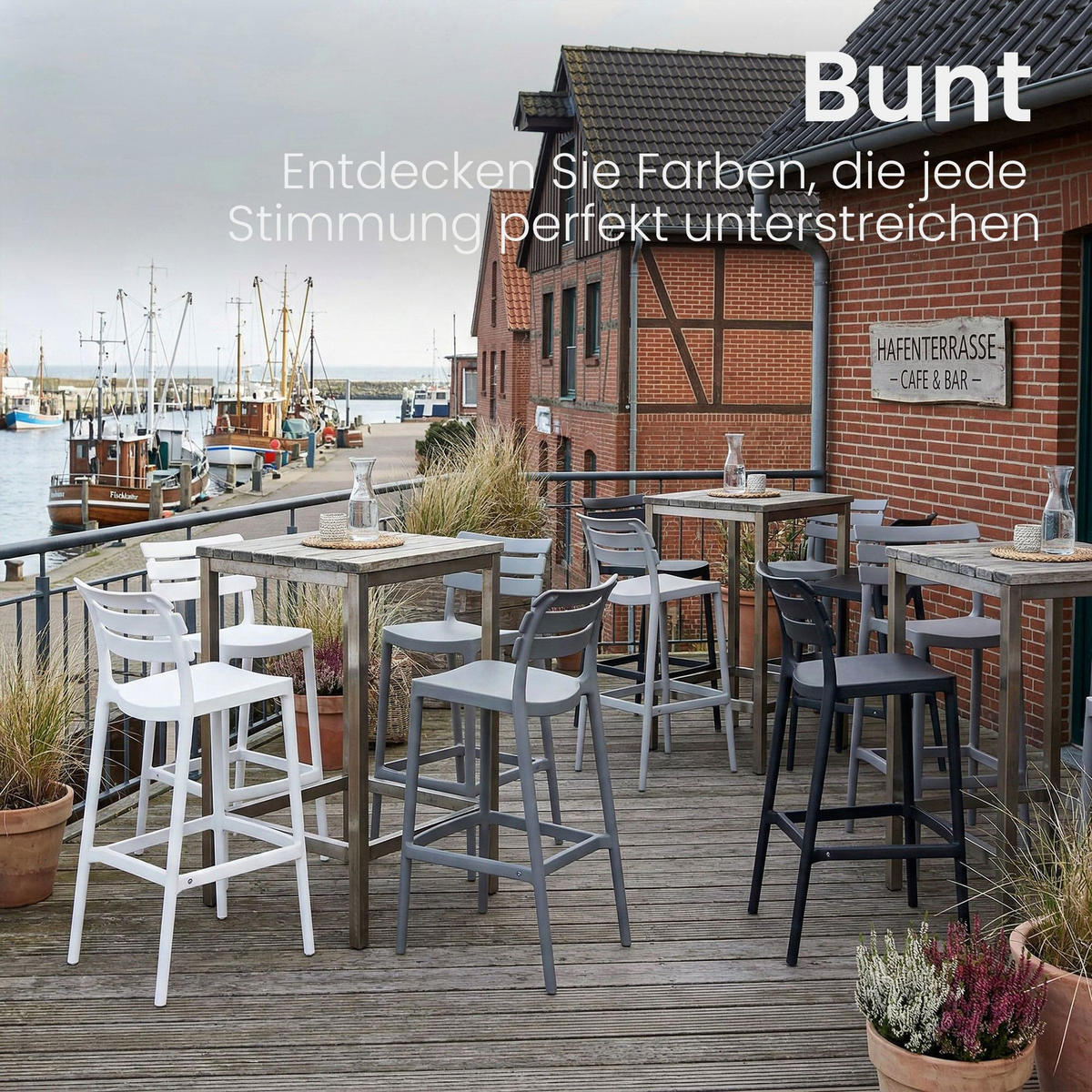 BARHOCKER Kunststoff Schwarz - Schwarz, Kunststoff (49/99/50cm) - CLP