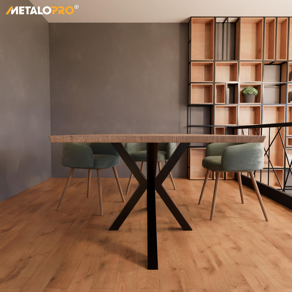TISCHBEINE Acamar Metall Schwarz 140/70/72 cm - Schwarz, Metall (70/72/140cm) - Metalo Pro