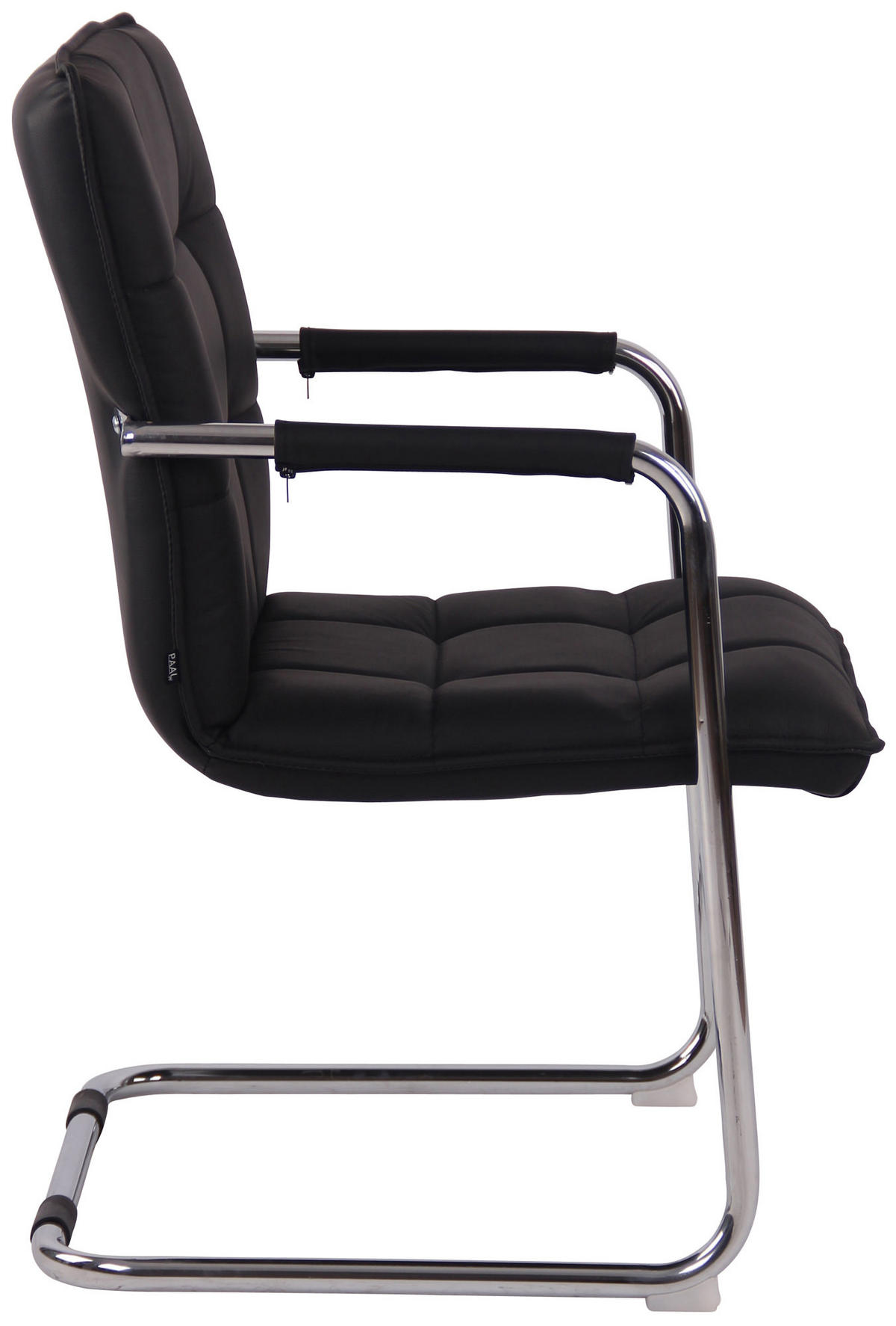 STÜHLE Gant - 2er Set Echtleder chrom chrom schwarz - Schwarz, Metall (57/89/64cm) - TPFLiving