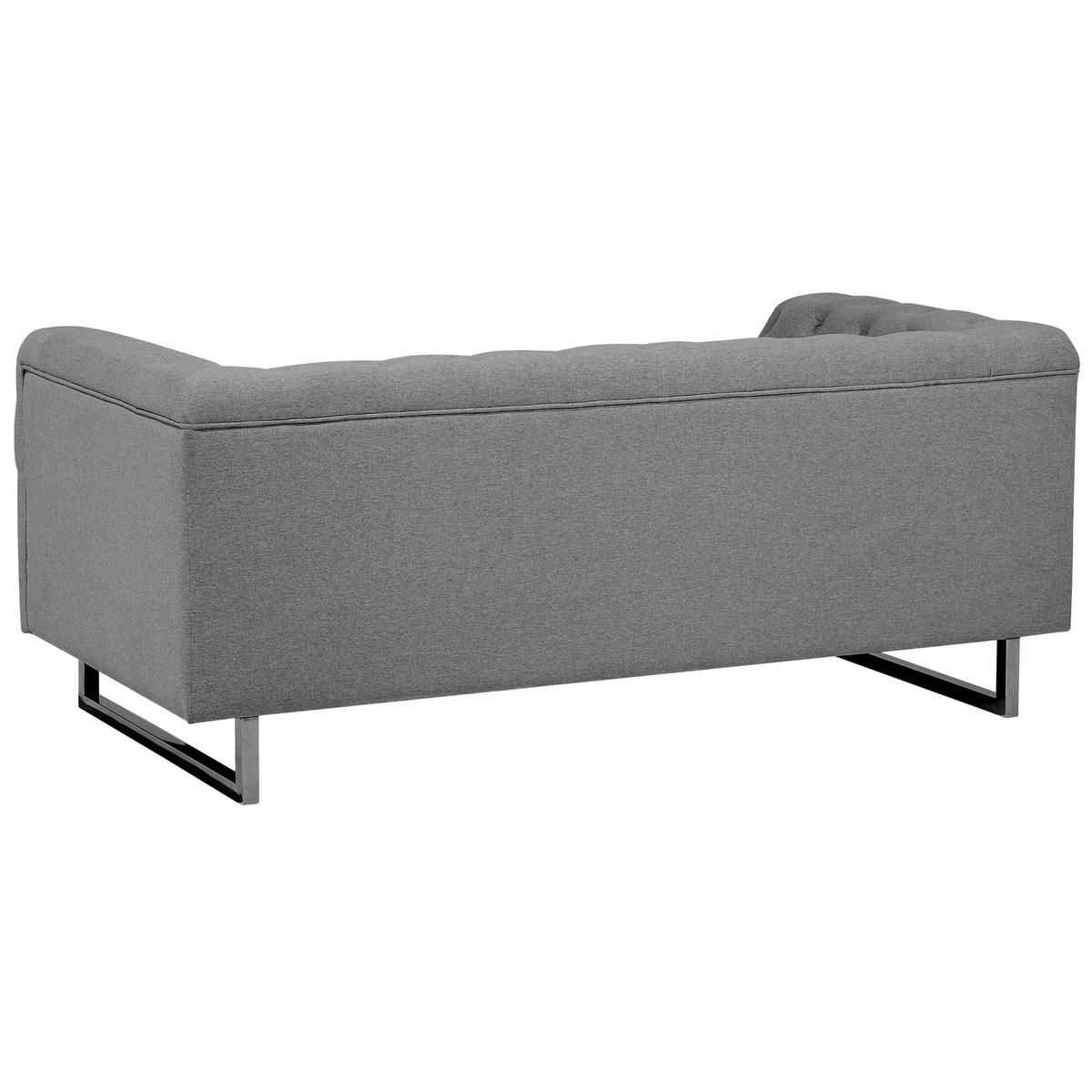 2-SITZER-SOFA Polyester Grau Vissland - Hellgrau, Textil (172/71/87cm) - Beliani