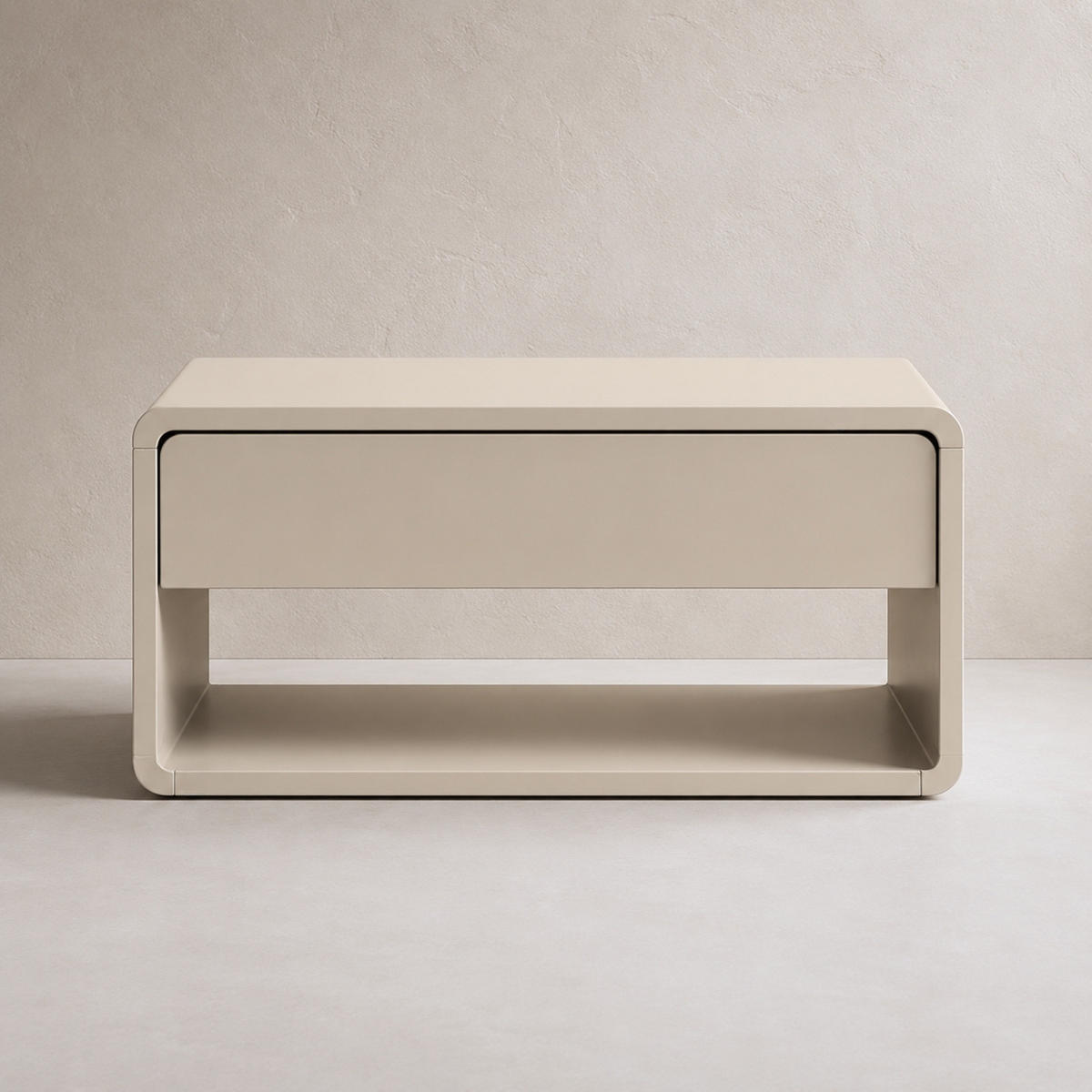 WAND-NACHTTISCH mit Schublade und Regal 46/25/21 cm - Beige, Holzwerkstoff (25/21/46cm) - SCENA LIVING
