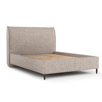 POLSTERBETT Shell Hellbraun 120/200 cm im Webstoff - Hellbraun/Schwarz, Holz/Holzwerkstoff (120/200cm) - Maison de Reve