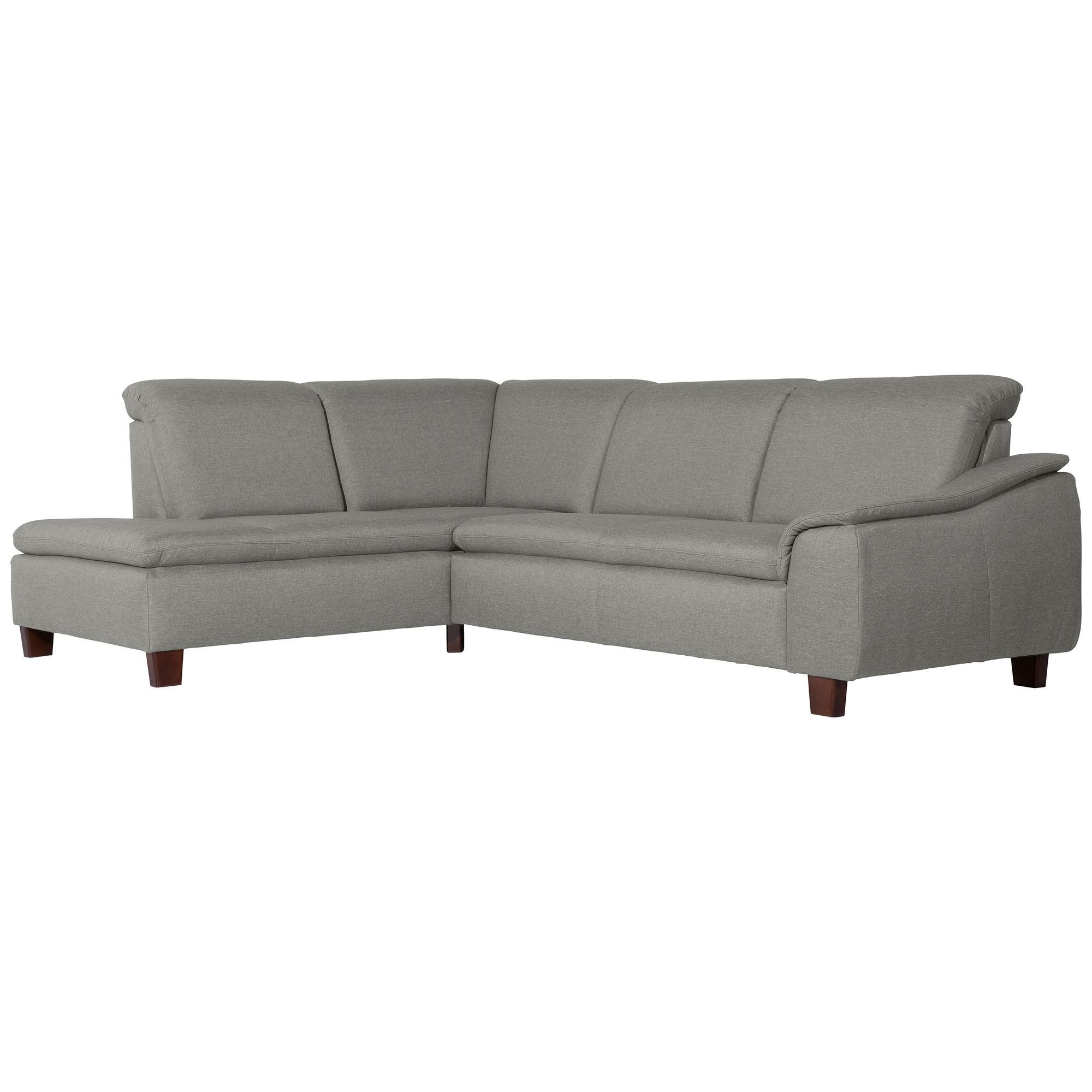 ECKSOFA mit Ottomane links Kaylil Flachgewebe hellgrau - Hellgrau, Kunststoff (187/247cm) - 58aufmkessel