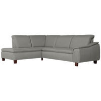 ECKSOFA mit Ottomane links Kaylil Flachgewebe hellgrau - Hellgrau, Kunststoff (187/247cm) - 58aufmkessel