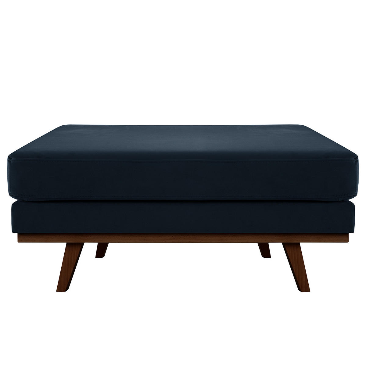 POLSTERHOCKER - Buchefarben/Dunkelblau, Buchenholz/Textil (85/43/60cm) - home24