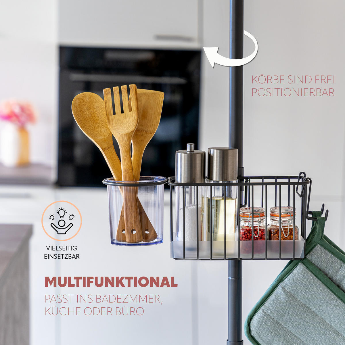 BADREGAL, grau - Grau, Metall (34.5/290/14cm) - bremermann